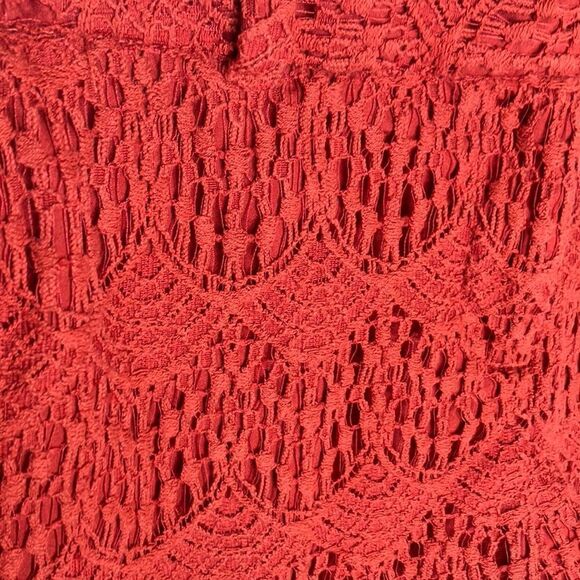 LOFT 4 Outlet Lace Overlay Dressy Shorts with Pockets Burnt Orange Short Shorts - Picture 6 of 12